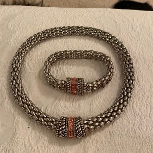 2 piece set—David Yurman look alike—necklace and bracelet